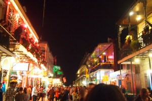 Bourbon Street at night