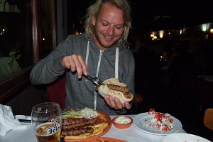 A chevapcici sandwich for dinner