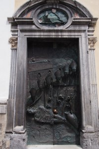 The awesome door to the church of St Nicholas