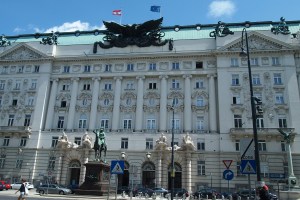 Statue of Field Marshal Radetzky in front of what used to be the Ministry of War building