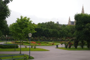 Part of the Volksgarten and the beautiful roses.