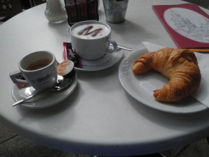 Last breakfast in Dresden at Bistro Cafe Am Schloss - the best coffee in Dresden.
