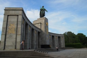 Soviet memorial in the Tiergarten. The skateboarders enjoy those steps.