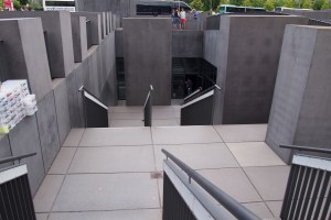 The exit stairs from the underground museum.