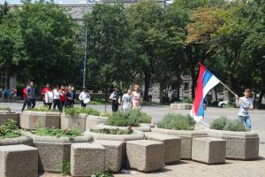 Brass band 'lumpovanje' escorting a wedding party