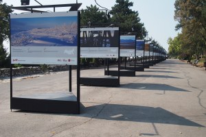 Russian Railways advertising at Kalemegdan, rather impressive as an installation.