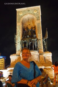 The sculpture of the founders of the Turkish Republic in Taksim Square
